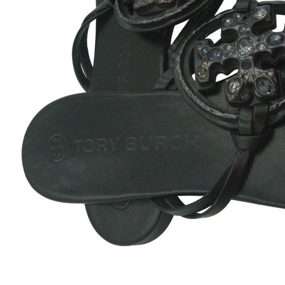 Tory Burch Metal Jeweled Miller Crystal Sandals – Black | Women’s 9.5 main image 6